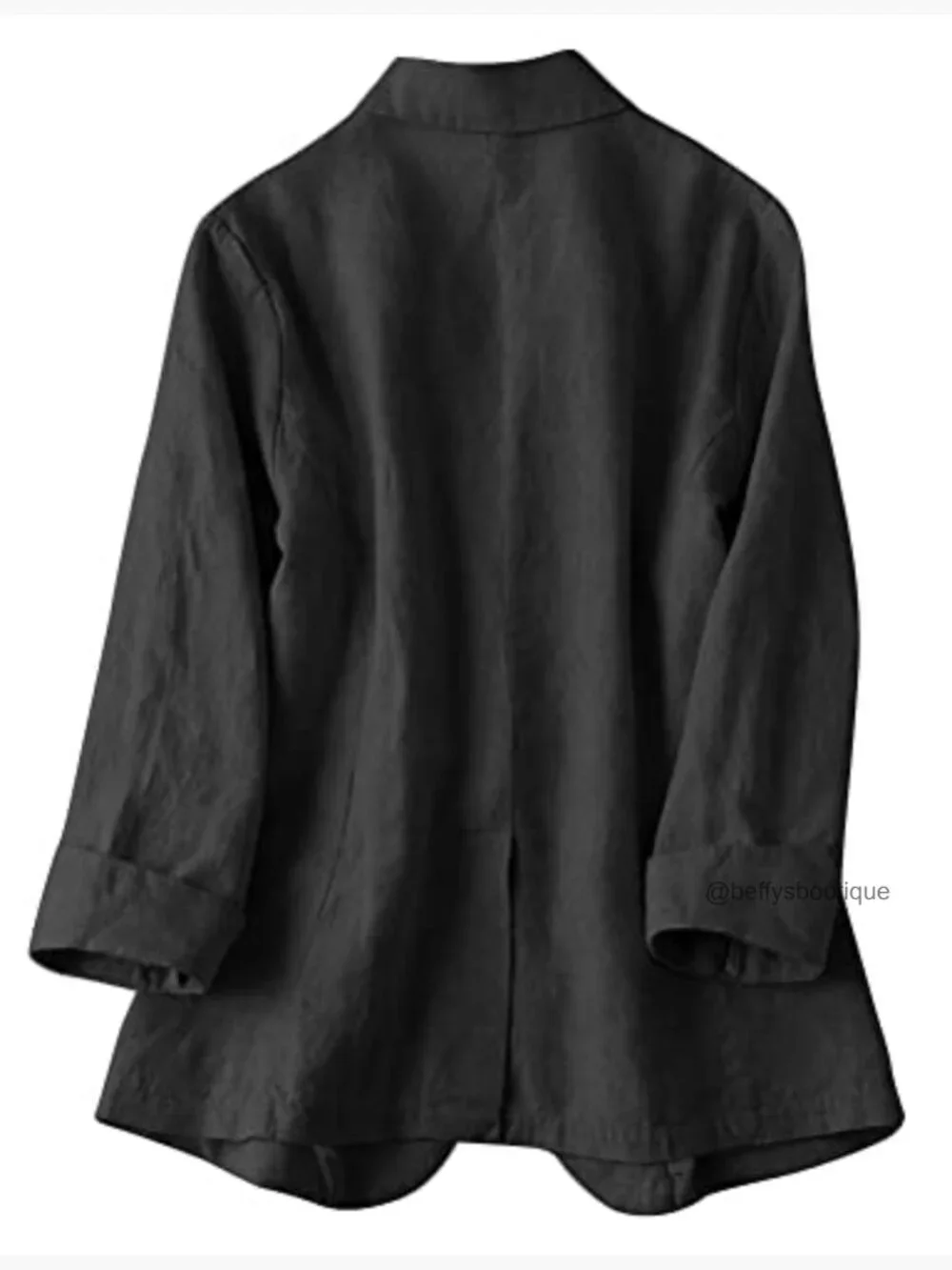Women's Linen Blazer Notch Lapel One Button Suit Coat Jackets